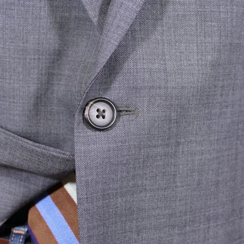 Lauren Ralph Lauren Sport Coat Blazer Mens 48R Gray Two Button 100% Wool
